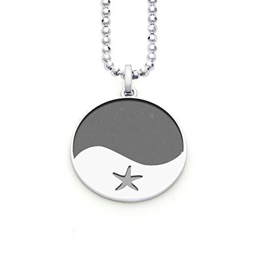 DUR Colgante de estrella de mar para mujer con plata de ley 925 en color plata