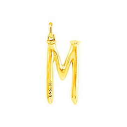 Colgante bañado en oro de 18k de letra M