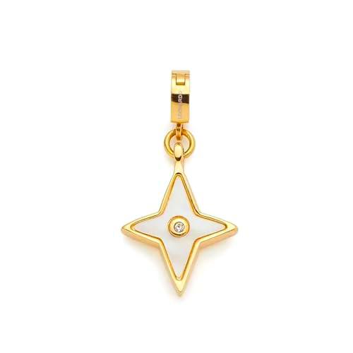 Leonardo Jewels Stina 024428 - Colgante individual para mujer de acero inoxidable en color dorado con cierre de clip