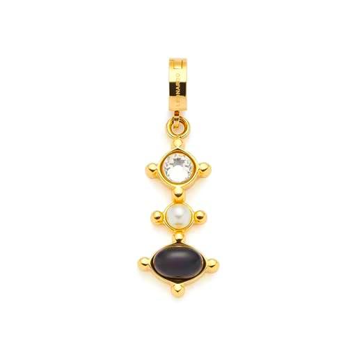 Leonardo Jewels Adelia 024427 - Colgante individual para mujer de acero inoxidable con circonitas en color dorado con cierre de clip