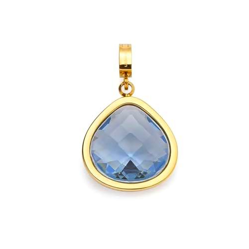 Leonardo Jewels Colgante individual Juvinga para mujer de acero inoxidable con circonita en color oro con cierre de clip