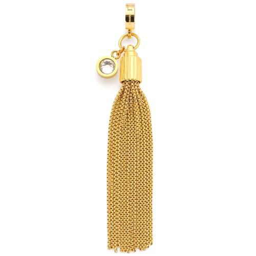 Leonardo Jewels Colgante individual Pietra para mujer de acero inoxidable con circonitas en color dorado con cierre de clip