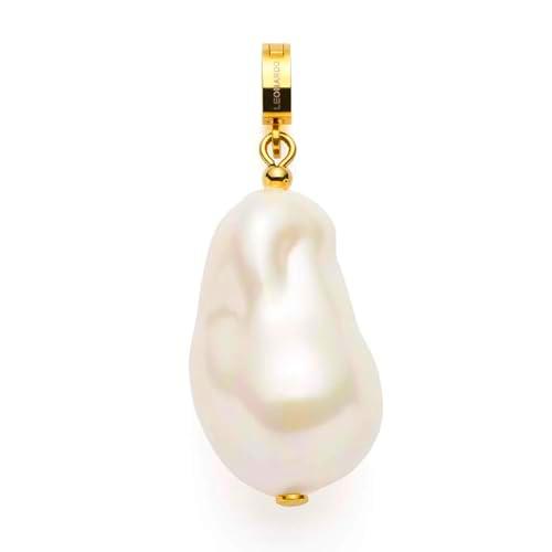 Leonardo Jewels Wilma 024420 - Colgante individual para mujer de acero inoxidable en color dorado con cierre de clip