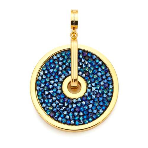 Leonardo Jewels Colgante individual Blanca para mujer de acero inoxidable con circonitas en color dorado con cierre de clip