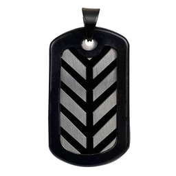 iXXXi Men Colgante para hombre, diseño de rayas, color negro mate