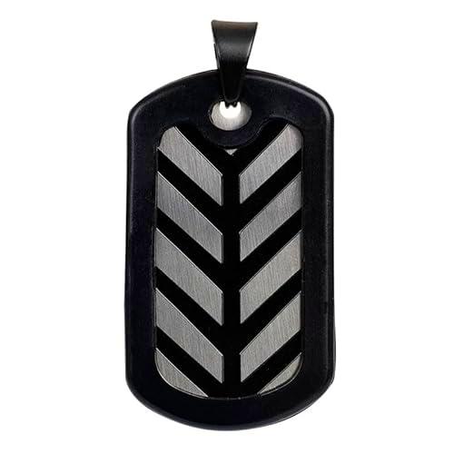 iXXXi Men Colgante para hombre, diseño de rayas, color negro mate