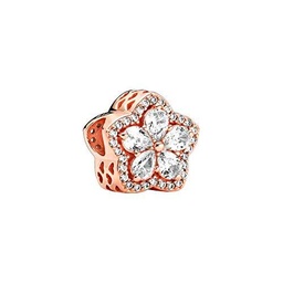 Pandora Colgante de copo de nieve brillante de aleación chapada en oro rosa de 14 quilates