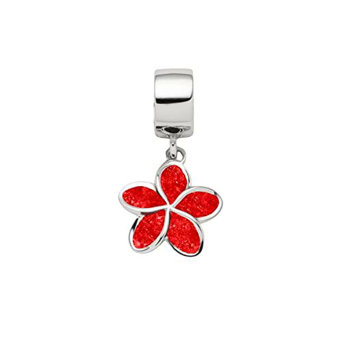 DUR Colgante PLUMERIA Flor Coral, Plata 925/- rodiada (F321)
