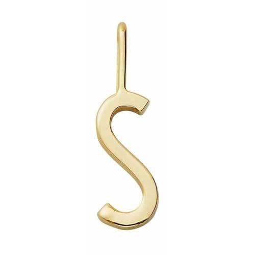Design Letters Colgante de arquetipo de 16 mm dorado A-Z-S