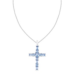 Duran Exquse-Colgante Pretty cruz con circonitas color aqua