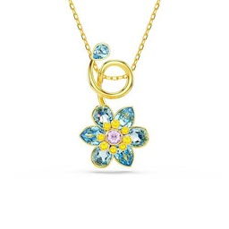 Swarovski Colgante Idyllia, Cortes mixtos, Flor, Azul