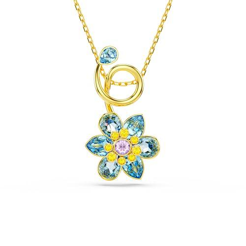Swarovski Colgante Idyllia, Cortes mixtos, Flor, Azul