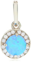 Beneto Adorno Silver Pendant with Blue Synthetic Opal and zircons AGH145 / BL sBE1273 Marca