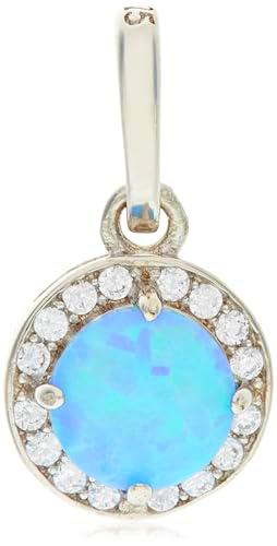 Beneto Adorno Silver Pendant with Blue Synthetic Opal and zircons AGH145 / BL sBE1273 Marca