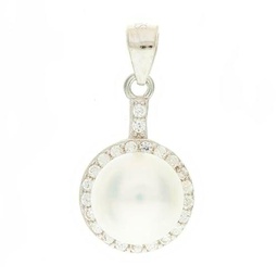 Beneto Adorno Elegant Silver Pendant with River Pearl AGH155P sBE1458 Marca