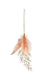 J-Line - Colgante con plumas y piedras brillantes, color rosa claro