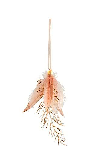 J-Line - Colgante con plumas y piedras brillantes, color rosa claro