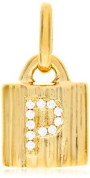 UNOde50 | Colgante | Charm Candado Bañado en Oro 18K | Letra de Topacios P | Abecedario | Joya Artesanal | Hecho en España