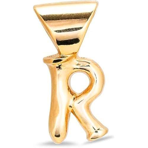 UNO de 50 | Colgante Personalizado | Charm Personalzation Bañado en Oro 18K | Letra R | Joya Artesanal | Hecho en España