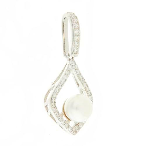 Beneto Adorno Elegant Silver Pendant with Freshwater Pearl AGH427PL sBE1316 Marca