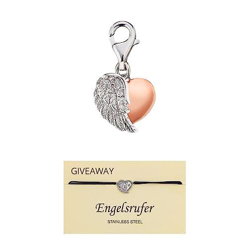 Engelsrufer Colgante con corazón y alas de plata de ley