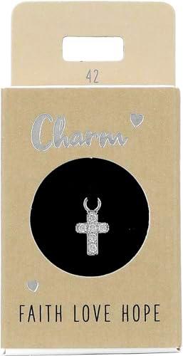 Depesche 11834-042 Charm Cruz, Colgante Plateado para Collares