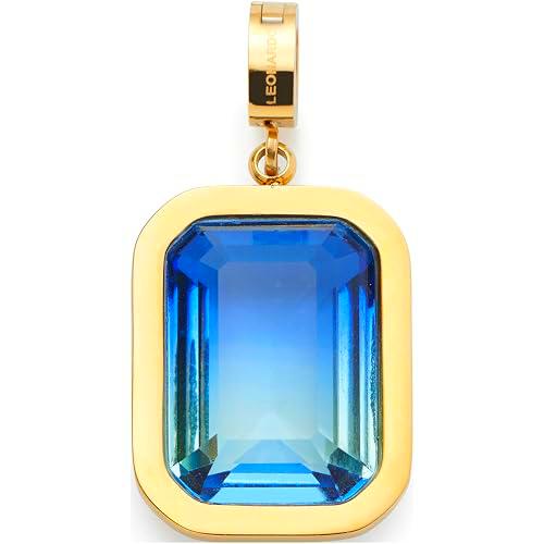 JEWELS BY LEONARDO Colgante Clip &amp; Mix Priska • Cadena colgante de acero inoxidable dorado • Piedra baguette facetada • Regalo de joyas para mujer • 024967