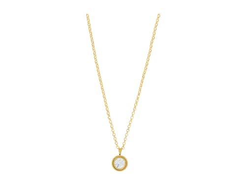 Kate Spade Nueva York ambientada en piedra Mini colgante, Clear/Gold