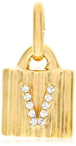 UNOde50 | Charm Candado en Aleación de Metales | Bañado en Plata de Ley | Personalizable con Letra de Topacios