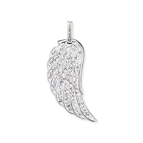 Engelsrufer ala colgante para las mujeres 925 Sterling Silver con cristales blancos 42 mm