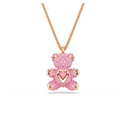 Swarovski Teddy Colgante, Oso, Rosa, Baño en oro rosa