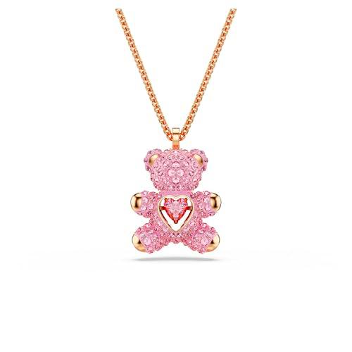Swarovski Teddy Colgante, Oso, Rosa, Baño en oro rosa
