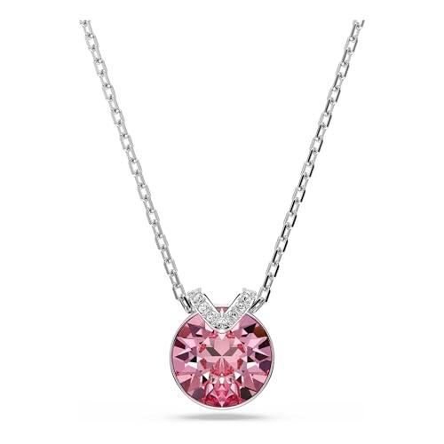 Swarovski Colgante Bella V, Talla redonda, Rosa, Baño de rodio