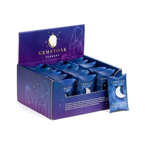 Brightium Colgante - Colgante con Forma de Luna Fabricado en Piedra curativa
