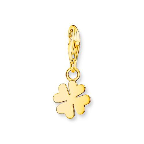 THOMAS SABO Colgante de trébol chapado en oro de 18 quilates de plata 1991-413-39
