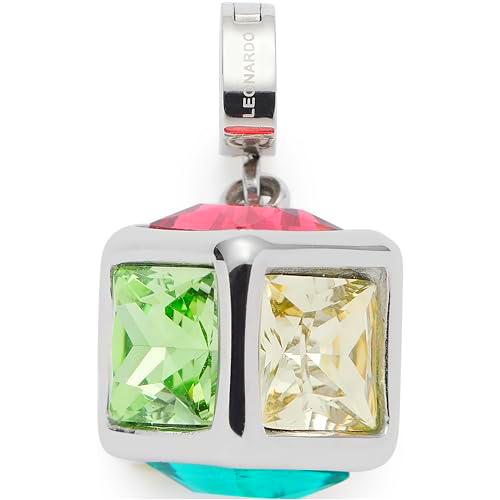 Leonardo Jewels Clip&amp;Mix 023621 - Colgante de acero inoxidable en forma de cubo con 6 lados de diferentes colores