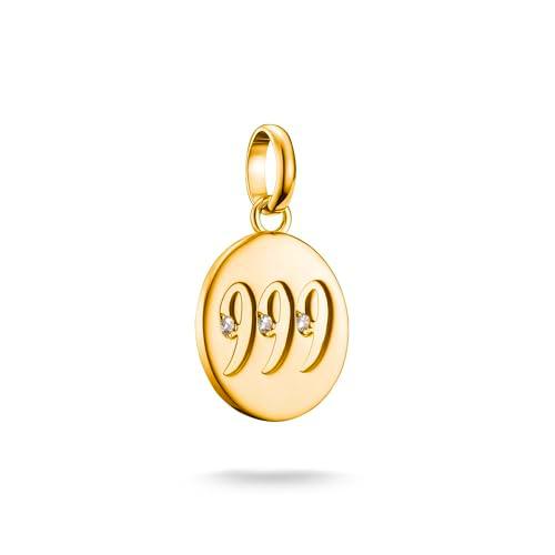 Thomas Sabo Charm Club Connect CC1256-414-14 - Colgante con número de ángel 999 con piedras bañadas en oro de 18 quilates