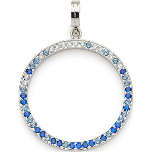 JEWELS BY LEONARDO Colgante Clip &amp; Mix Clarence • Colgante de cadena de acero inoxidable plateado • Adornos pavé • Regalo de joyería para mujer • 024953