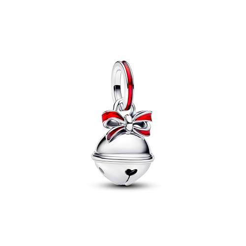PANDORA Moments 794246C01 - Colgante de plata de ley con diseño de campana de Navidad compatible con Moments