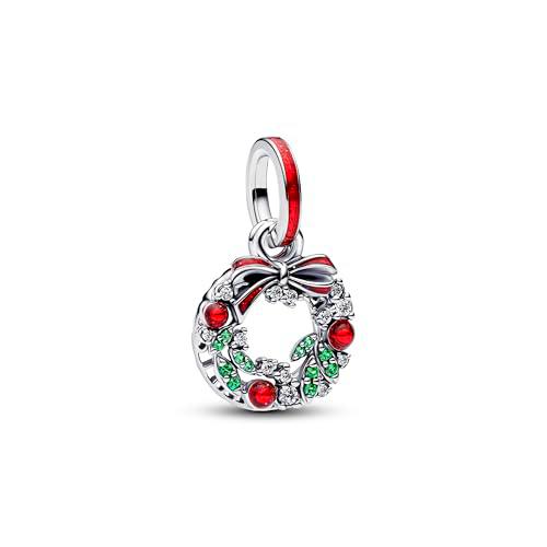 PANDORA Moments 794238C01 - Colgante doble de plata de ley con cristal artificial
