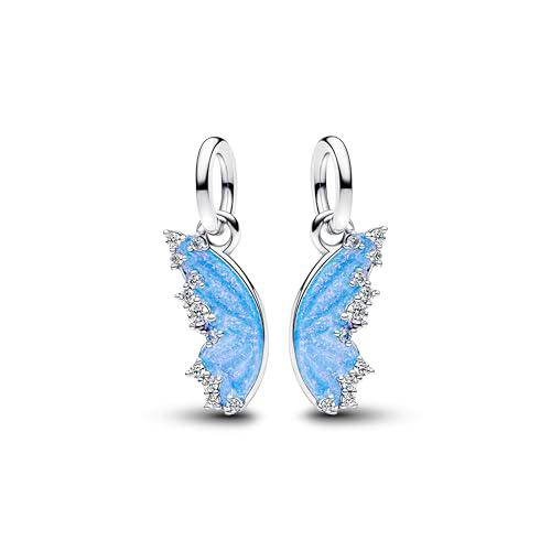 PANDORA Moments 794244C01 - Colgante de mariposa divisible de plata de ley con circonitas