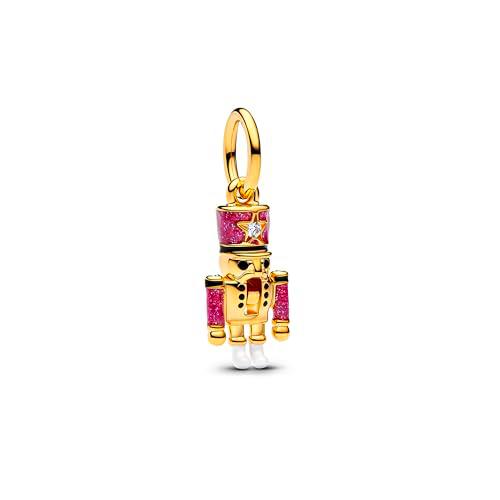 PANDORA Moments 763583C01 - Colgante de cascanueces con aleación de metal chapado en oro de 14 quilates y circonitas