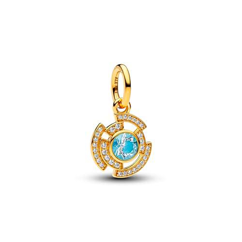 PANDORA Moments 764216C01 Marvel Iron Man Arc Reactor Colgante con aleación de metal chapado en oro de 14 K y circonitas