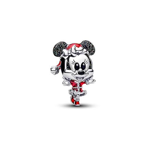 PANDORA Moments 794218C01 - Abalorio de Navidad de Minnie Mouse (plata de ley