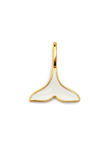 SINGULARU - Charm Sirena. Latón con Baño en Oro de 18 Kt y Esmalte