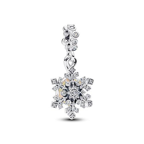 PANDORA Moments 794142C01 - Colgante doble de plata de ley con circonitas y ópalo compatible con ME y Moments
