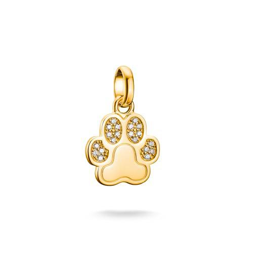 Thomas Sabo Charm Club Connect CC1259-414-14 - Colgante de plata 925 reciclada con forma de pata con piedras