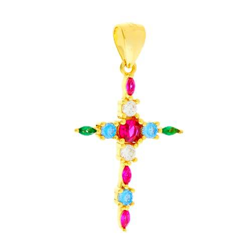 Brilio Silver Adorno Original Gold-Plated Cross Pendant PT87YRBW sBS2574 Marca