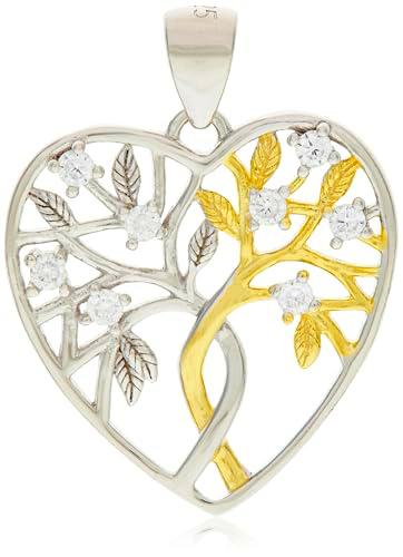 Brilio Silver Adorno Beautiful Silver Bicolor Pendant with zircons Heart PT81WY sBS2267 Marca
