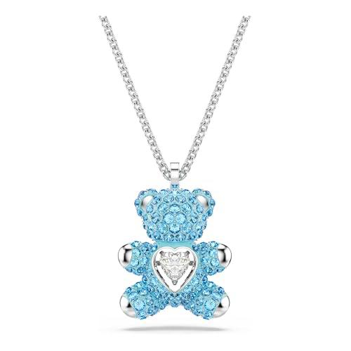 Swarovski Colgante Teddy, Oso, Azul, Baño de rodio